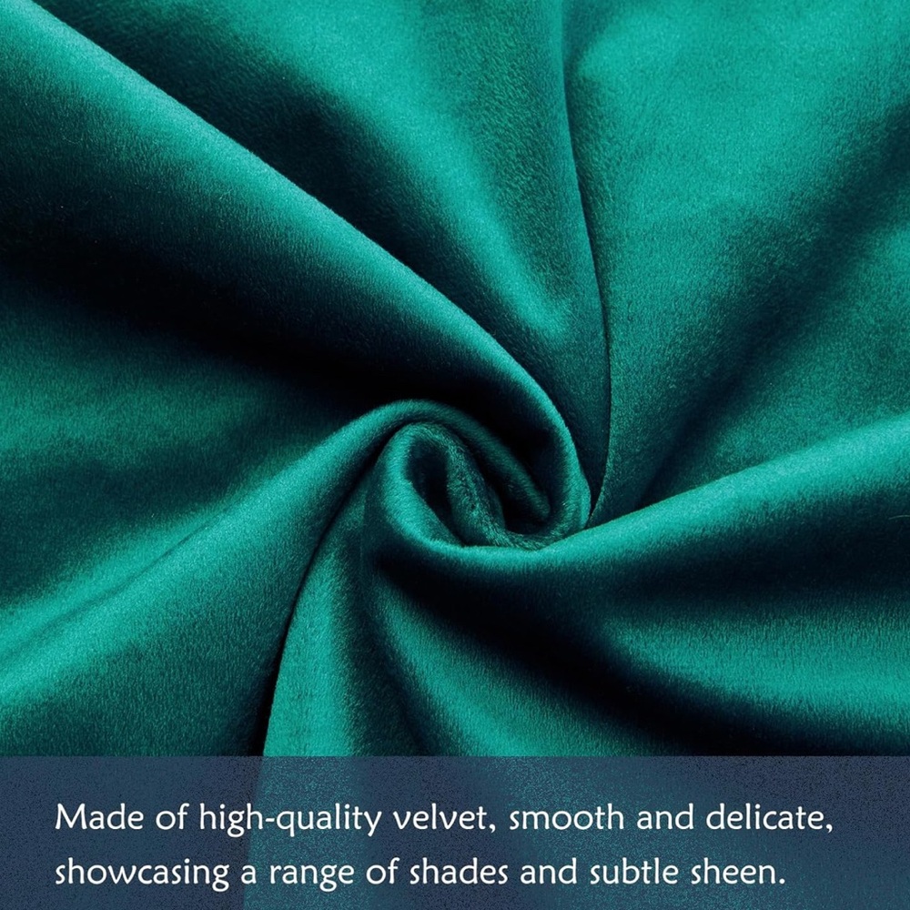 NIB Teal Velvet Set-2 Throw‎ Pillow Covers, 20”x20” - Picture 2 of 7